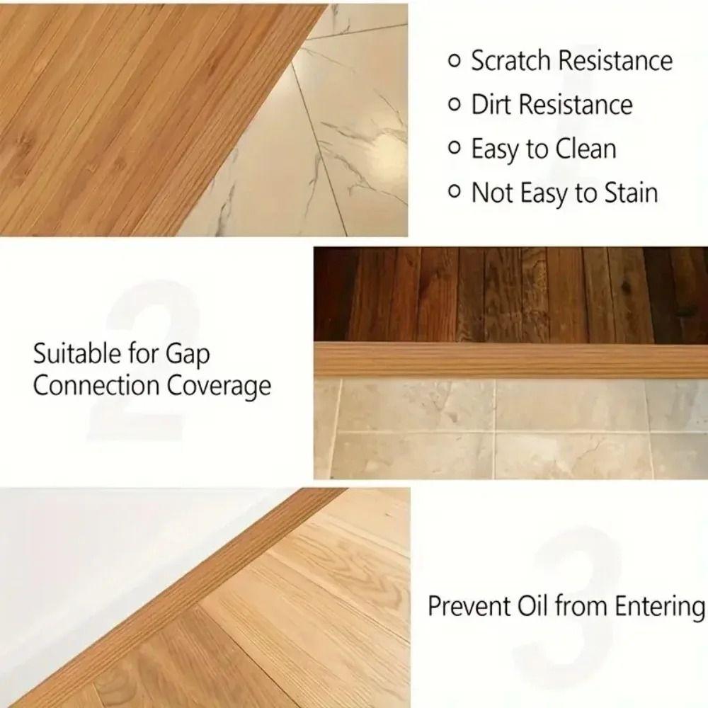 Windproof Self Adhesive Floor Transition Strip Wood Like Doorway Threshold Gap Filler  Wall Accent