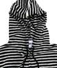 SK8ER ROCK Double Stars Stripe Knit Hood Zip-Up ((Black))