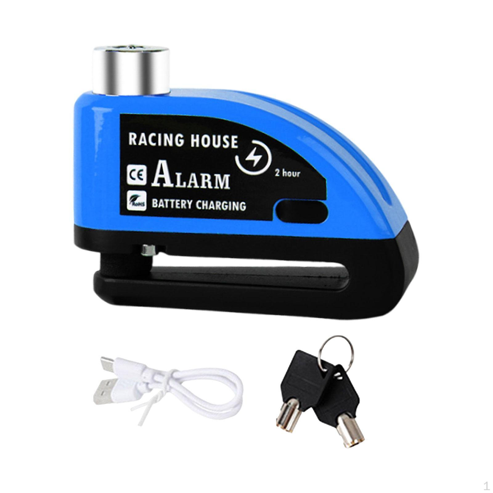 

Замок дискового тормоза велосипеда 110 дБ звуковой сигнал для мотоцикла велоспорта шоссе Black Blue