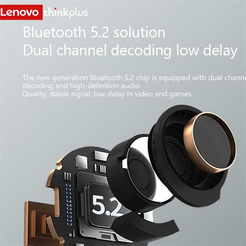 Neue Lenovo XT99 Wireless Bluetooth 5.2 Kopfhörer Metallstruktur TWS Musikspiel Dual Mode Ohrhörer mit Dual HD Mikrofon