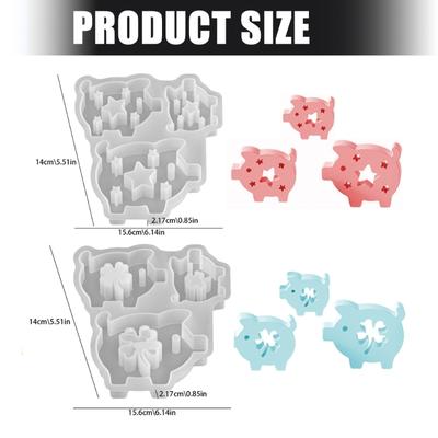 Food Grade Silicone Craft Mould With Cute Pig Designs For Casting And Candle Creation Projects