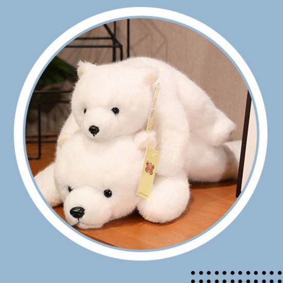 Sevimli Kutup Ayısı Peluş Bebek Yumuşak Bulanık PP Pamuk Doldurulmuş Hayvan Oyuncak Simüle Oturan Beyaz Ayı Peluş Ev Dekorasyon Çocuklar Kız Arkadaşı Doğum Günü Hediyesi