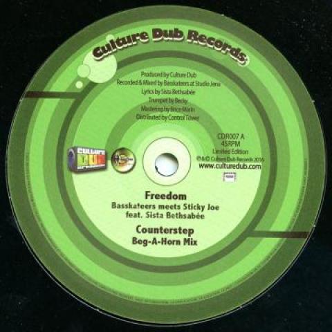 

10inch Record BASSKATEERS, STICKY JOE, SISTA BETH - Freedom; Counterstep (Bag A Horn Mi CDR007 Culture Dub 2016 France Reggae, Ska & Dub
