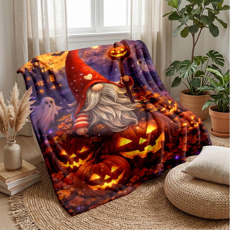 Gnomes Celebrate Autumn Theme blanket Lightweight Warm Flannel Blanket Decorative Throw Blanket for Home Decoration