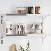 VidaXL Shelf Brackets 4 Pcs 20x2.5x14 Cm Silver Stainless Steel, Wall Mount, Wall Shelf Support,, Support 30297