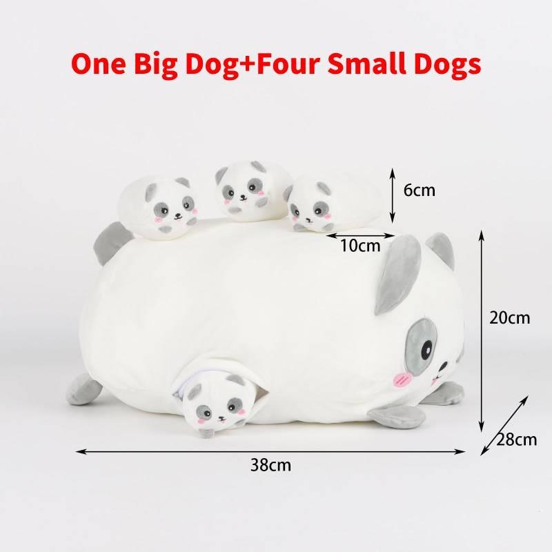 

Mother Shiba Child Inu Panda Plush Toys Mom And Four Babies Cute Gifts Girl белый