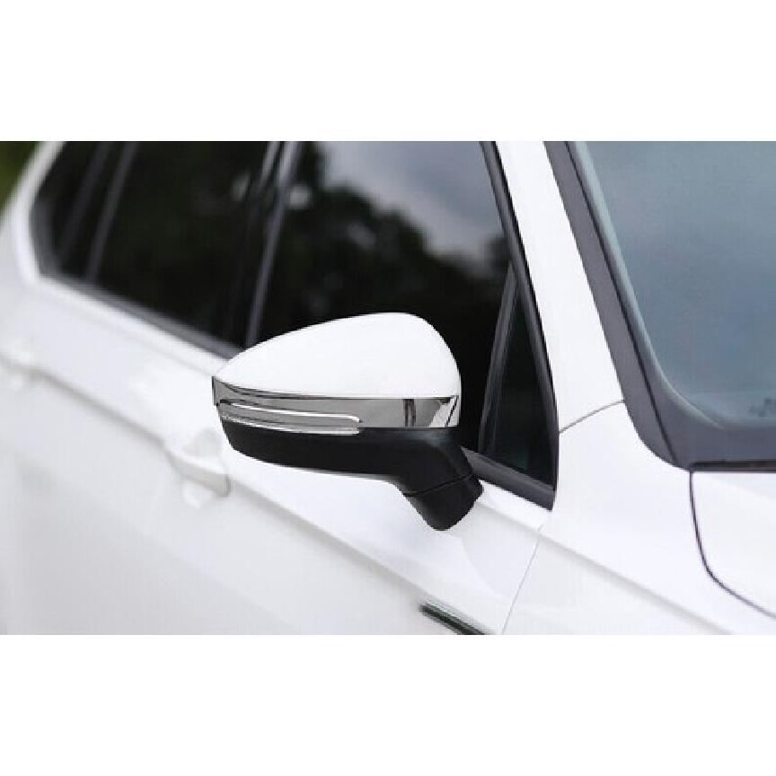 For Volkswagen Tiguan 17-2021 Rear View Side Door Mirror Strip Trim Silver Steel
