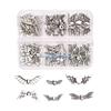 HX6F 6/8 Styles Wing Beads Angel Wing Charm Alloy Spacer Bead Antique Silver Color