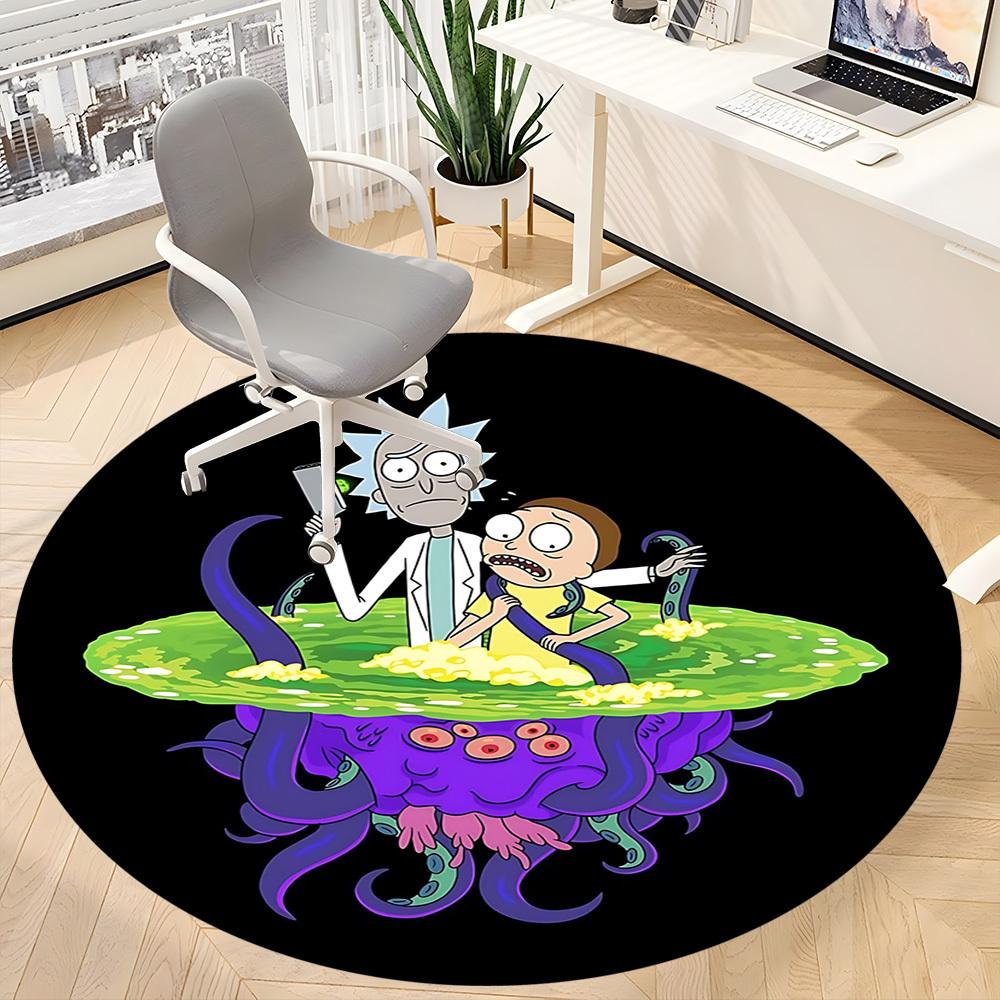 1pc Rick and Morty Office Round Area Rug,  Under Office Chairs Bedroom Living Room Home Decor A0926088