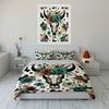 Floral Skull Western Bedding Set Bedding Duvet Cover Set Duvet Cover Pillowcases (1 * Duvet Cover 2 * Pillowcases, Without Duvet Insert)