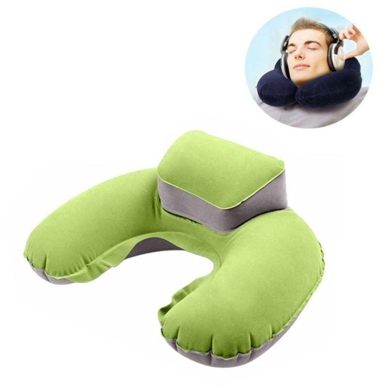 Luxurious Inflatable Travel Pillow Set With Eye Mask And Earplugs For Airplane Comfort