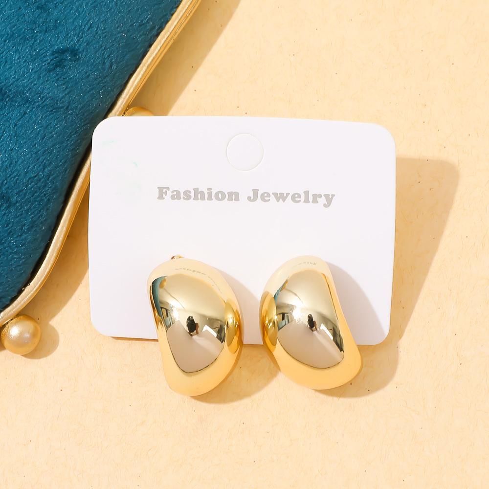 European and American ins geometric simple stud earrings acrylic niche high-end gold-plated earrings women's