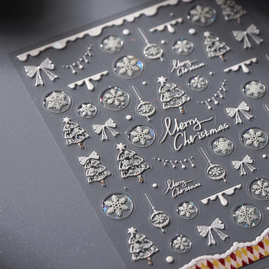 TENSOR Eis Transparente Glas Nagelsticker - M840 Jelly Gel Serie, Selbstklebend, Gebrochenes Design.