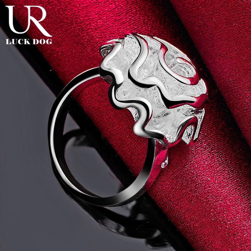 925 Sterling Silver Rose Ring Fashion Wedding Jewelry