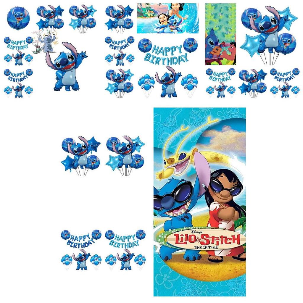 Novo Conjunto de Balões de Folha de Alumínio Lilo e Stitch Para Decoração de Festa de Aniversário e Brinquedos Infantis