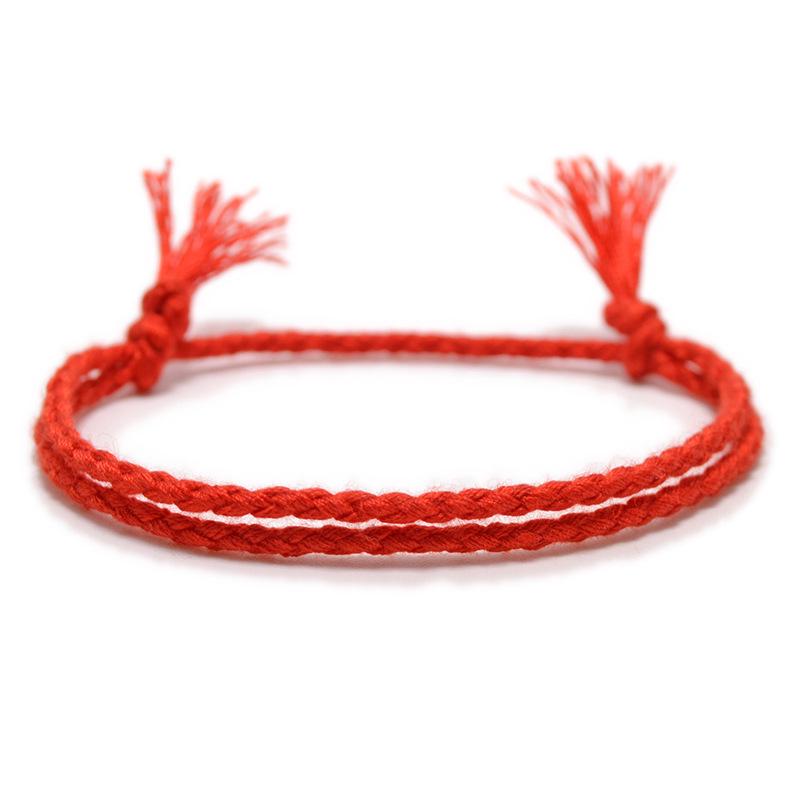 Dopamine Multicolor Cotton Hand-Woven Bracelet - Ladies Simple Bangle