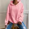 European & American Women's Casual Jacquard Loose Hooded Knit Sweatshirt