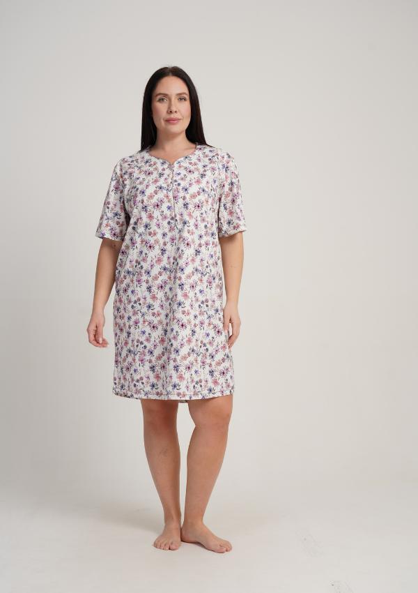 Women's Nightgown 4XL Vienetta Cotton Short Sleeve For Summer Nice