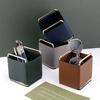 AhunderJiaz  European Style Desktop Leather Organizer Cosmetic Brush Jewelry Storage Box Organizer Home Decoration