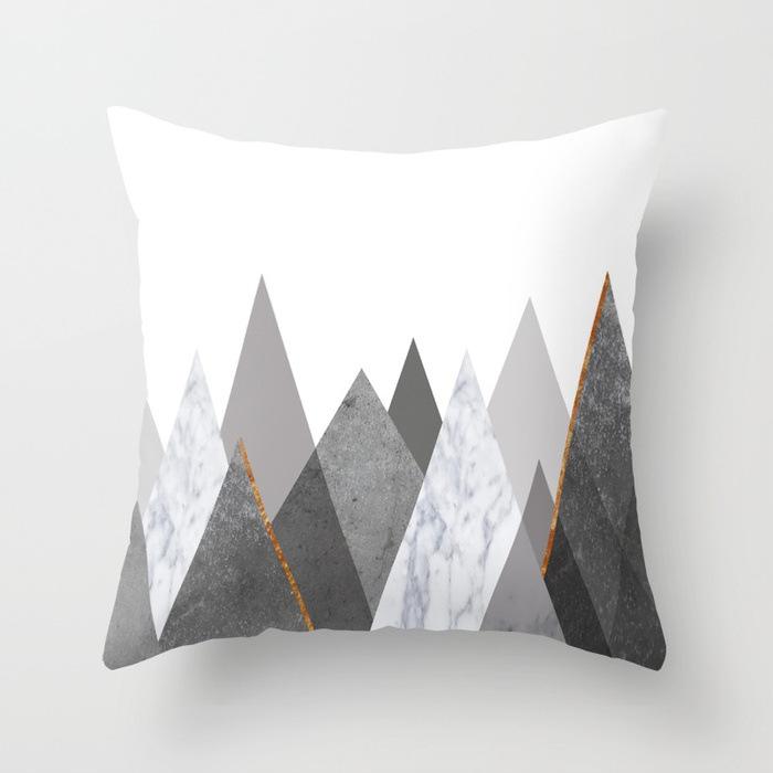 Nordic Simple Black and White Geometric Pillowcase Casual and Fashionable Fabric Home Bedside Sofa Waist Cushion Cover
