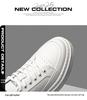 Men's Trendy 2025 Autumn Skate Shoes: Lightweight, Thick Sole, Casual White Sneakers