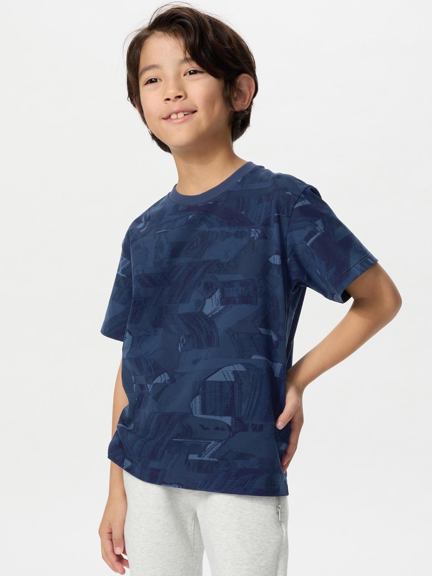 

Uniqlo Футболка Kids Dry Ex Crewneck с принтом A 68 BLUE/KIDS 100