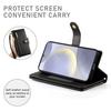 DF-011 For Samsung Galaxy S24+ Case Zipper Pocket Stand Leather Phone Cover with Straps