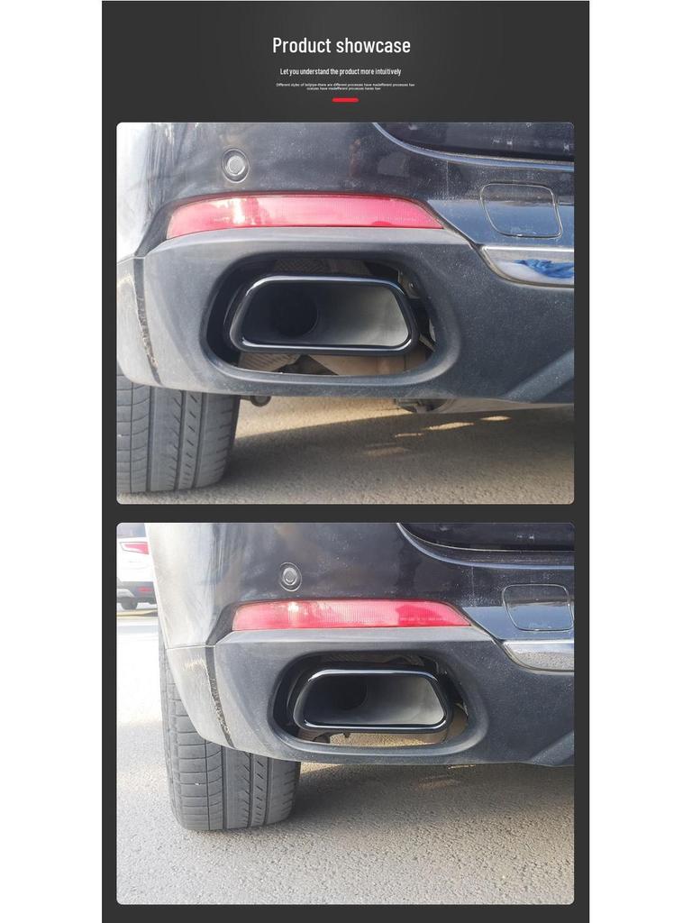 BMW X5 (2018) Black Stainless Steel Exhaust Tip Tailpipe Frame Accessory