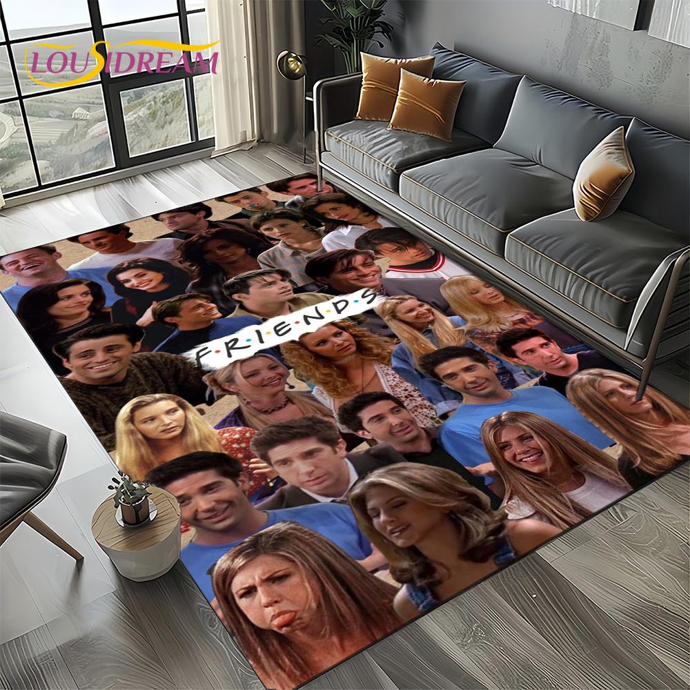 Tappeto Central Perk Friends TV Show per Soggiorno Camera da Letto Casa Decorazione Divano, Tappeto per Area Giochi Bambini Tappetino Antiscivolo Regalo