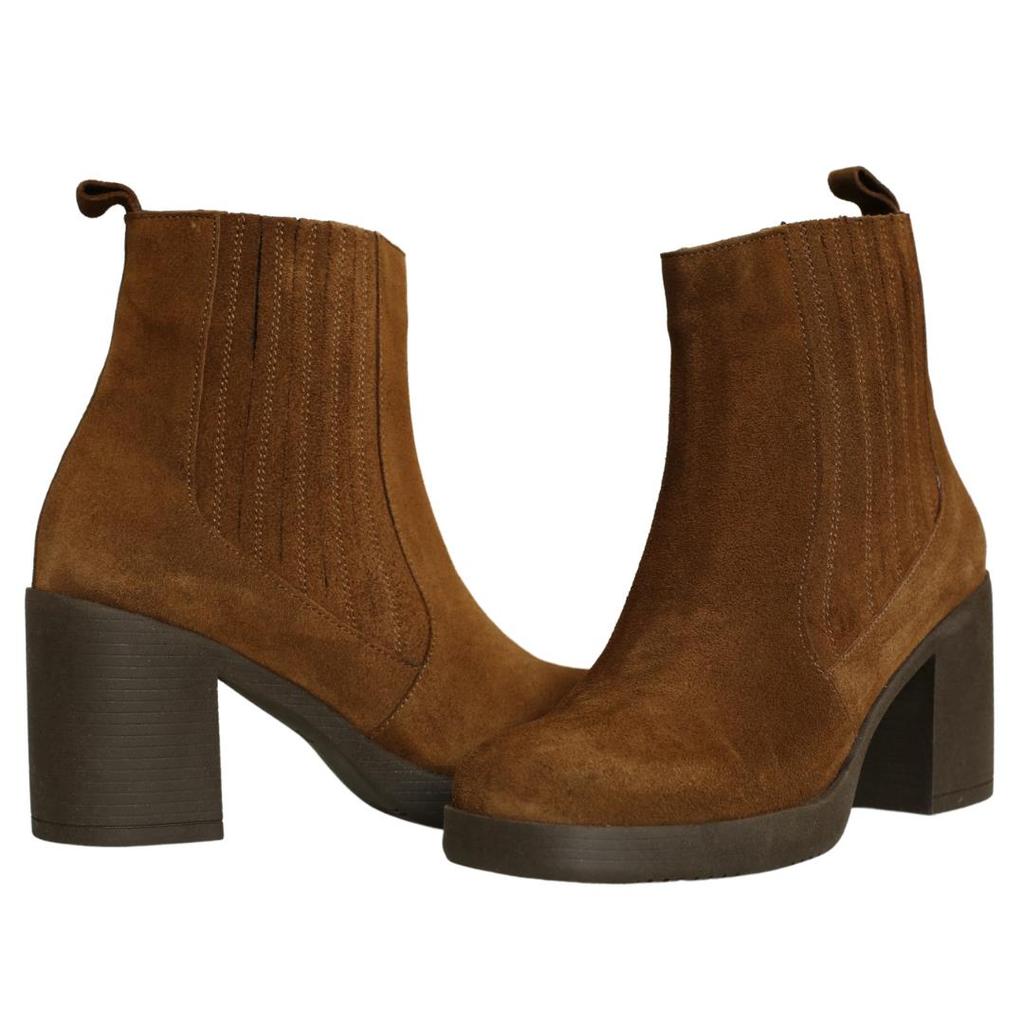 Damen Stiefel aus echtem Leder mit hohem Absatz