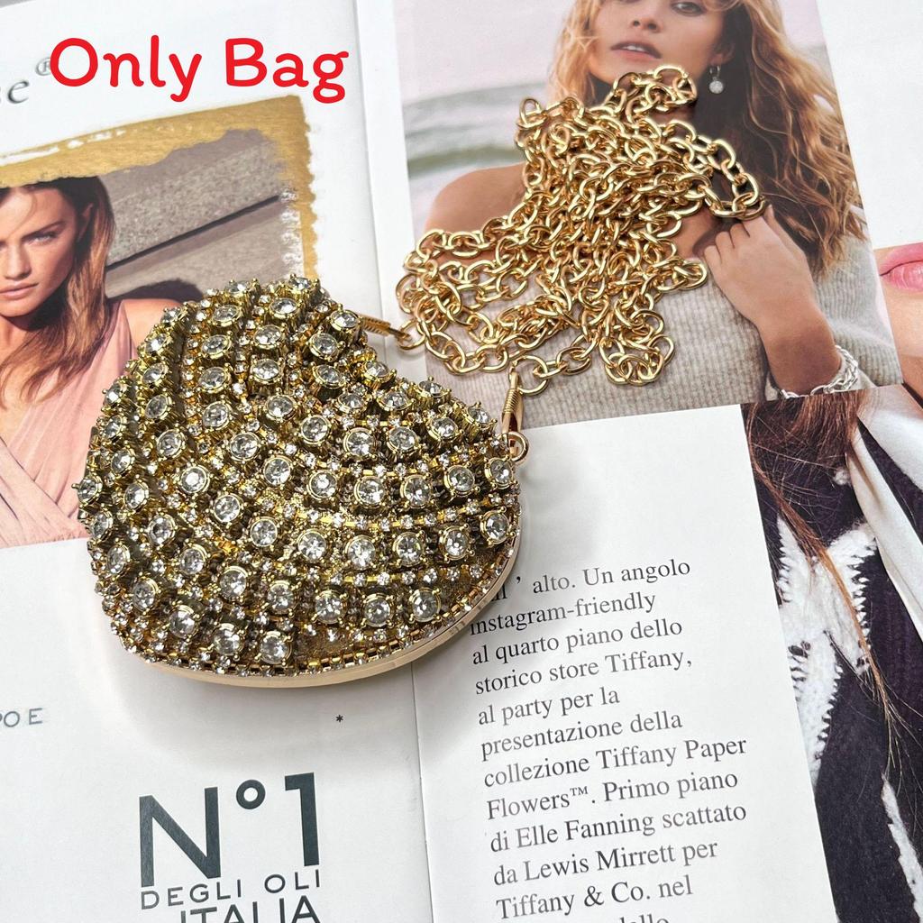 Mini Borsa a Mano a Forma di Cuore d'Amore con Decorazioni di Diamanti Acqua Scintillante per Uso Quotidiano
