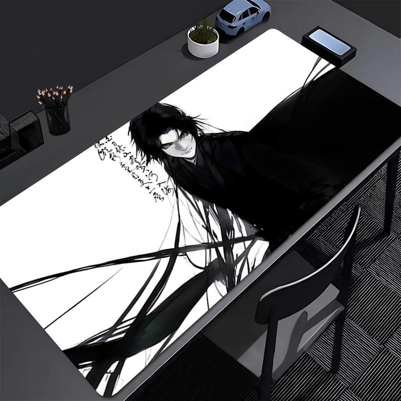 Tappetino Mouse Anime Ragazza Scura Accessori da Gioco Mousepad per Laptop Tappetino Mouse Antiscivolo Esteso Tastiera Gamer Tappetino da Scrivania Bianco e Nero