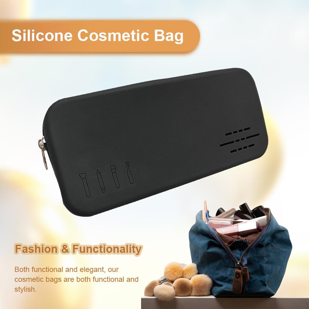 Silicone Makeup Brush Bag Stylish Travel Cosmetic Bag Portable Waterproof Girls Makeup Storage Bag
