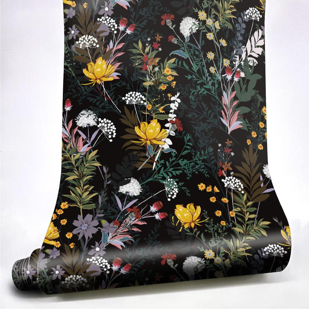Watercolor Wild Plant Flower Wallpaper Waterproof Self Adhesive Furniture Sticker Home Decor Contact Paper