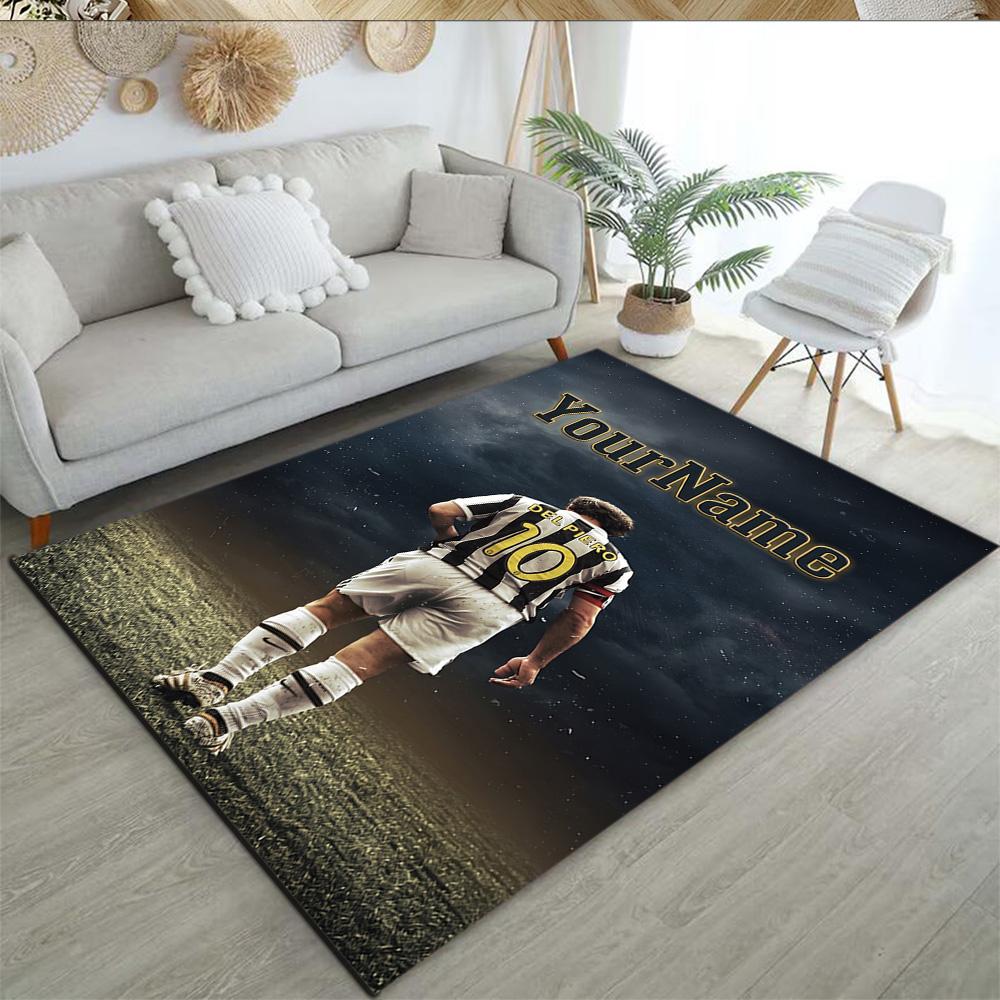 Juventus Customize Your Name Area Rug Suitable for Study Room Playrooms Bedrooms Hallway Antislip Carpet Decorate Offices Wedding Party Gift