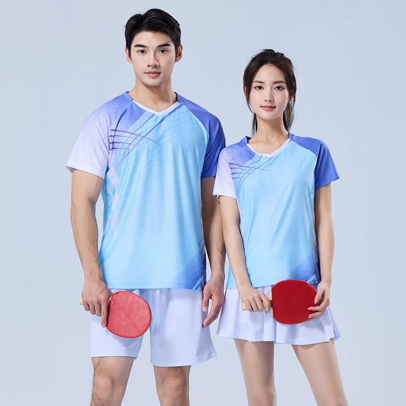 Women Men Badminton Shirts Shorts Set Quick Dry Breathable Team Sportswear Training Competition