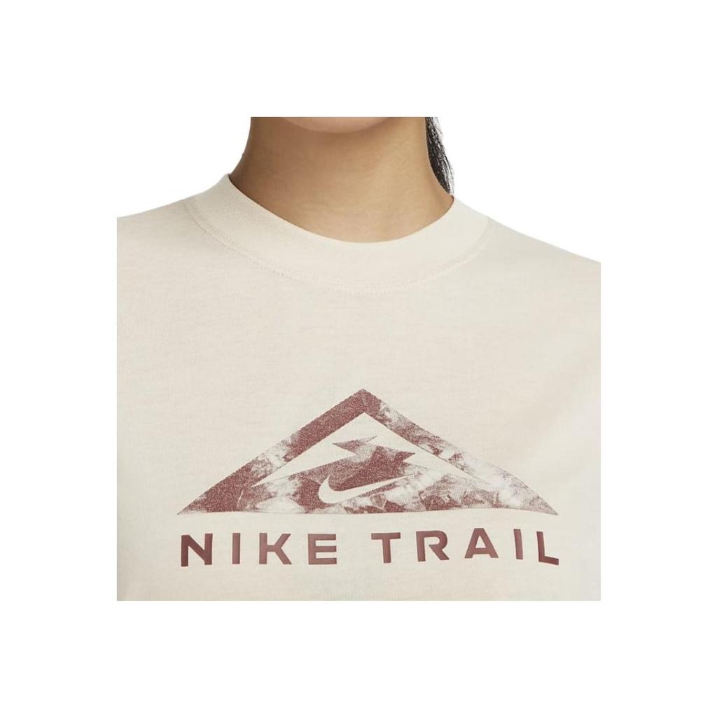 Nike Dri-FIT Trail Letter Print Crew Neck Short Sleeve T-Shirt Women Tops Sand-Drift DX7897-126