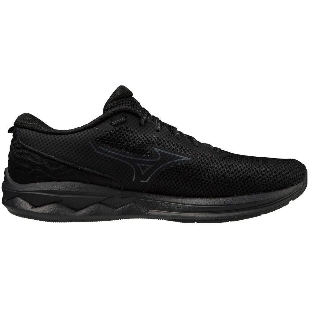 Mizuno Wave Revolt 3 Running Thick 3E Shoes, Jogging, Marathon, Training, Sports, Lightweight, Resilient, Sole, Black/Dark Gray/Black, 28.0 Cm,