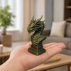 3D Printed Ancient Dragon Bust Sculpture, Realistic Scales & Spikes, One-piece Molding Decor with Multiple Colors, Compact Ornament for Living Room