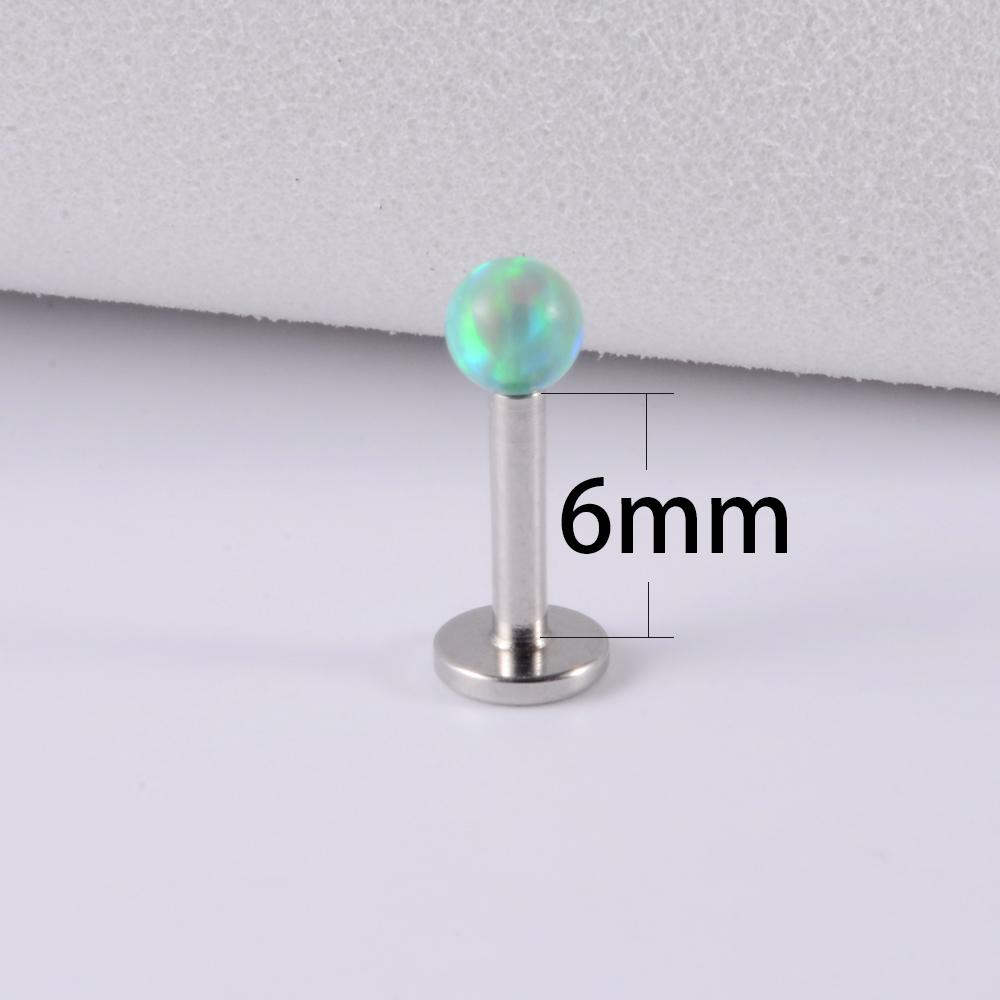 1PC 361L Surgical Steel Opal Ball Lip Stud Internally Threaded 3mm Opal Labret Ear Tragus Cartilage Helix Daith Earring Piercing 4