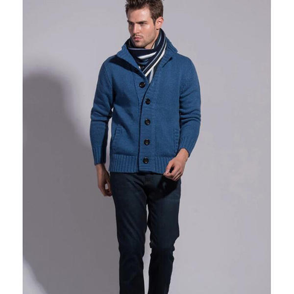 MAITA Men's Wool Cardigan Sweaters Stand Collar Sweaters