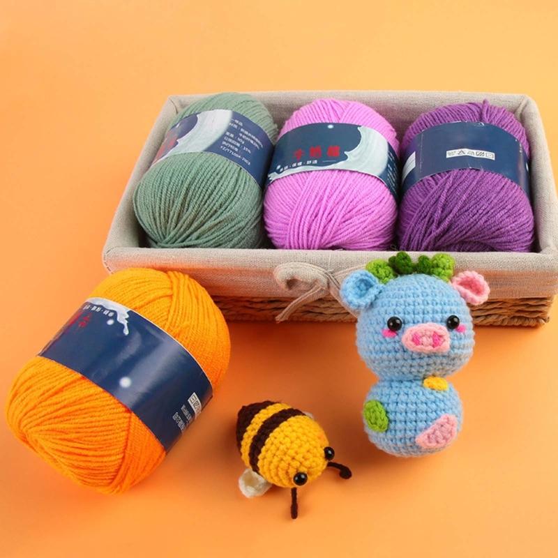 DIY Knitting Yarn Cotton Yarn Cream Hand Washable Knitted Yarn Easy To Store