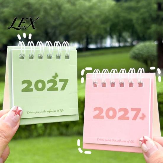 Functional Workstation Memo Pad Mini Desk Calendar 2027, Jan. 2027 to Dec. Standing Flip Small Desktop Time Management Tool Calendar, 12 Monthly