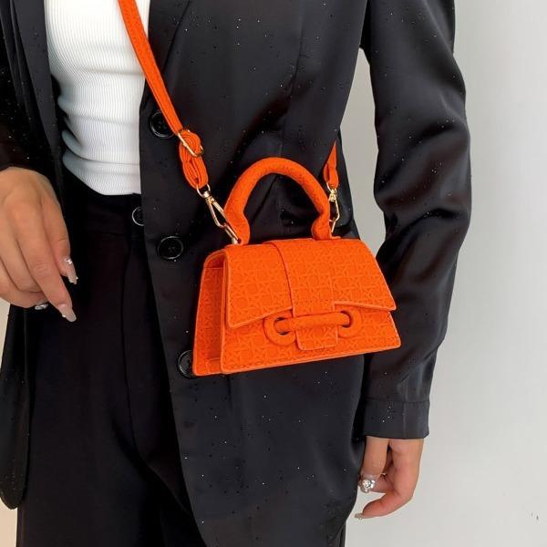 Handbag Single-shoulder Crossbody Small Square Solid Retro Fashionable All-matching Simple Daily Life Design Popular