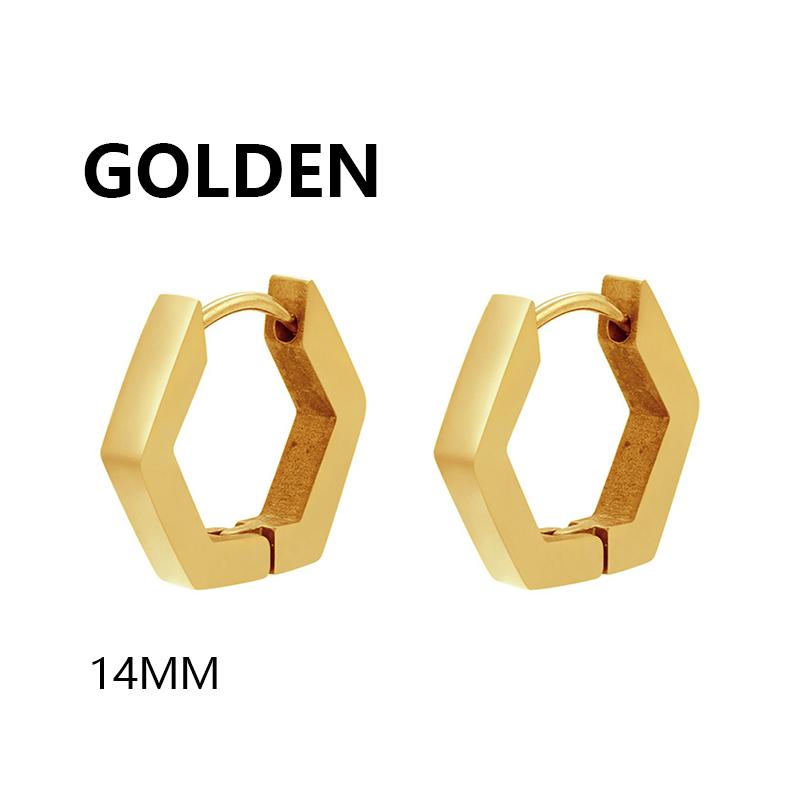 1 Pair Unisex Punk Rock Geometric Triangle Stainless Steel Earrings Women Men Piercing Push-Back Clip Ear Rings Party Zircon