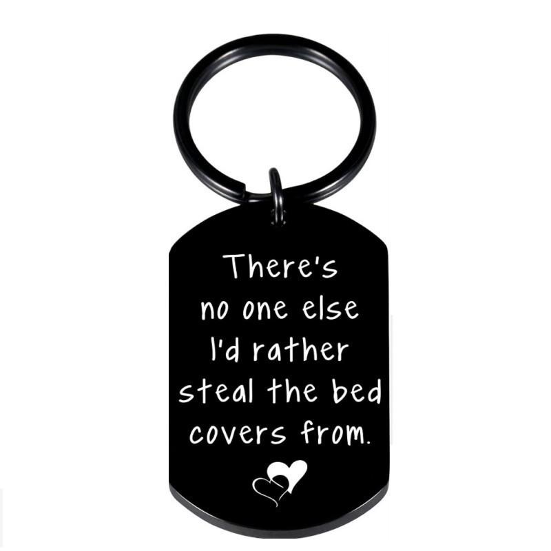 Creative Minimalist Keychain Spanish Key Pendant Metal Stainless Steel Laser Key Ring Stainless Steel Keychain for Backpack Bag Pendant