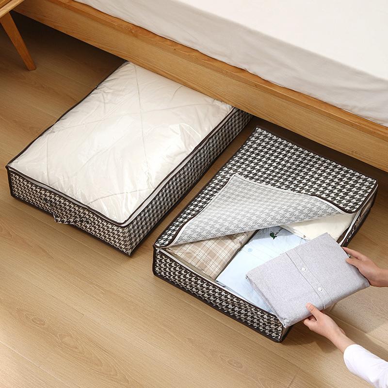 Underbed Storage Bag Large Capacity Transparent Foldable Clothes Quilt Pillow Wardrobe Organizer Sundries Storage Bag
