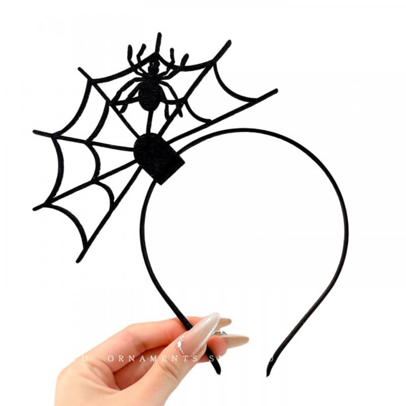 Halloween Hair Accessories Set: Spider Web Pumpkin Bat Ghost Bow Headbands Clips Women Costume Party