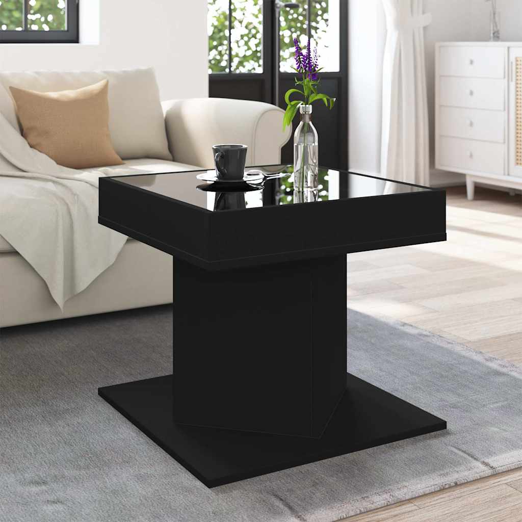 LED Coffee Table Black 50 x 50 x 45 cm Particleboard