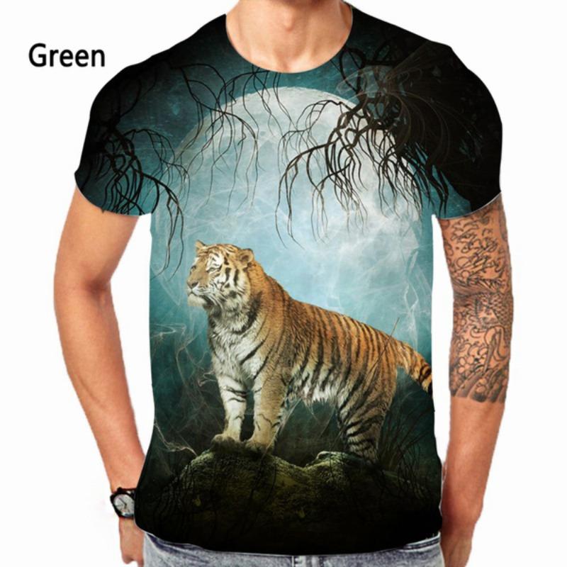 Tiger 3D T-shirt Men's Women's Summer Fashion Casual Short Sleeve Animal Print Shirt Top